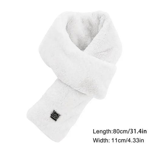 USB Rechargeable Electric Heated Scarf with Adjustable Three-Level Temperature Control - Soft Neck Wrap Warmer for All Genders