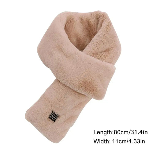 USB Rechargeable Electric Heated Scarf with Adjustable Three-Level Temperature Control - Soft Neck Wrap Warmer for All Genders